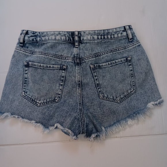 PACSUN HIGH RISE FESTIVAL LACE UP JEAN SHORTY SHORTS - Picture 9 of 12